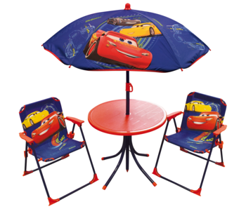 Disney Cars Gartenset 4-teilig - 2 Stühle + Tisch + Sonnenschirm