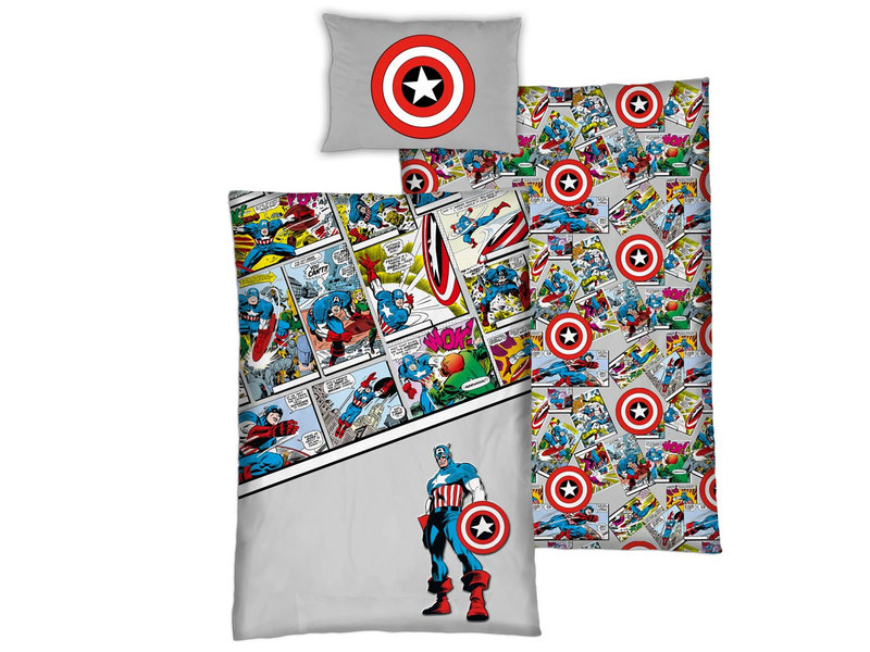 Marvel Avengers Bettbezug Comics - Single - 140 x 200 cm - Bio-Baumwolle