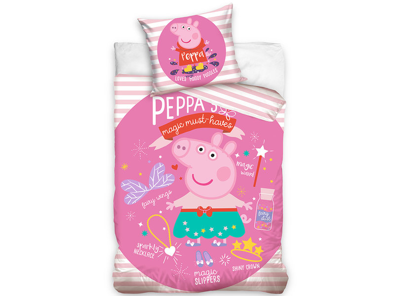 Peppa Pig Dekbedovertrek Magic Must-Haves - Eenpersoons - 140  x 200 cm - Katoen