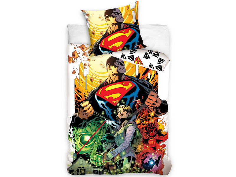 Superman Housse de couette Comic Hero - Simple - 140 x 200 cm - Coton