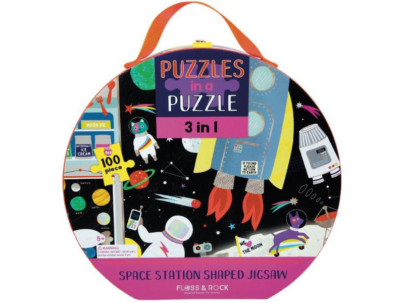 Floss & Rock 3-in-1 Space Puzzel - 46 x 47 cm