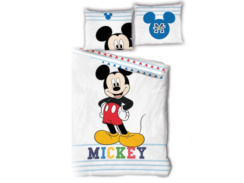 Disney Mickey Mouse Housse de couette - Simple - 140 x 200 cm - Coton Bio