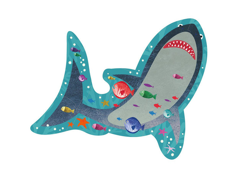 Floss & Rock Shark Puzzle 12 pcs. - 28 x 27 cm