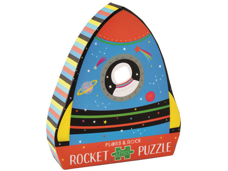 Floss & Rock Puzzle de fusée 12 pcs. - 19 x 30 cm