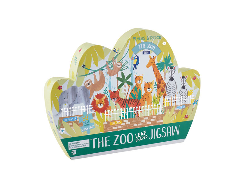 Floss & Rock Zoo Puzzle 80 pcs. - 55 x 35 cm