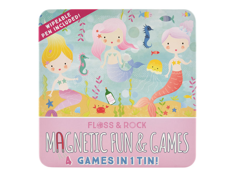 Floss & Rock Game box Mermaid 4-in-1 - 19.5 x 19.5 cm