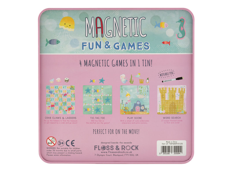 Floss & Rock Game box Mermaid 4-in-1 - 19.5 x 19.5 cm