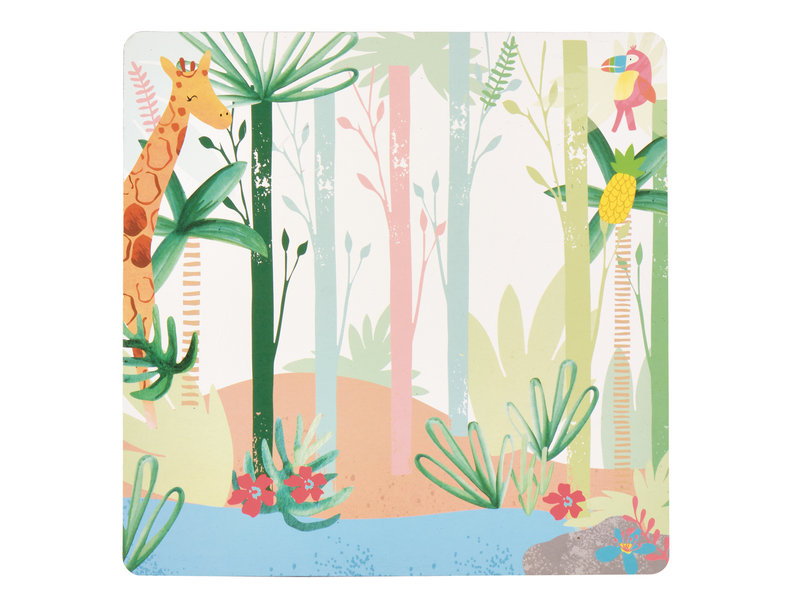 Floss & Rock Spelletjesdoos Jungle 4-in-1 - 19,5 x 19,5 cm