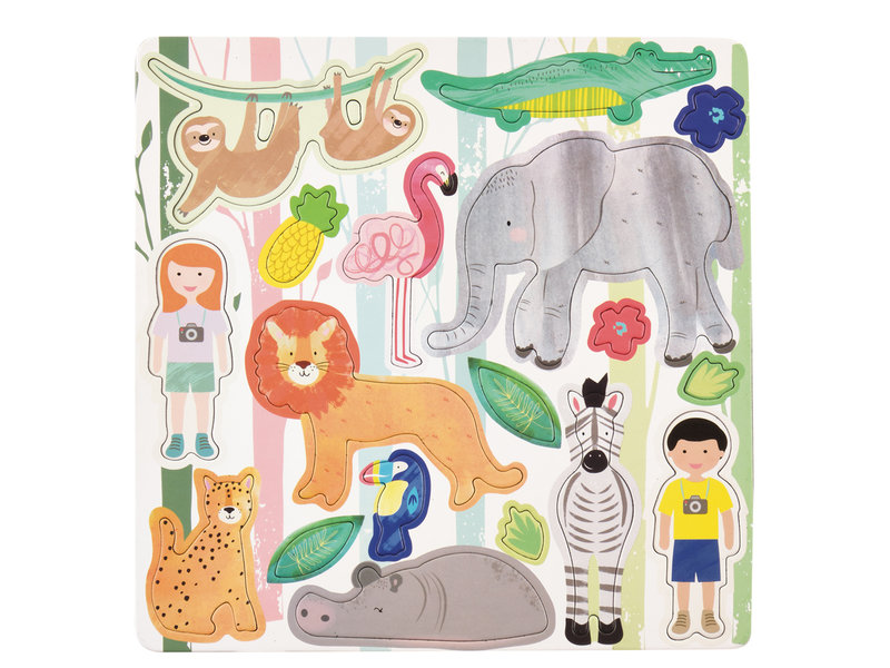 Floss & Rock Spielbox Jungle 4-in-1 - 19,5 x 19,5 cm