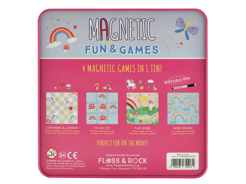 Floss & Rock Game box Rainbow Fairy 4-in-1 - 19.5 x 19.5 cm