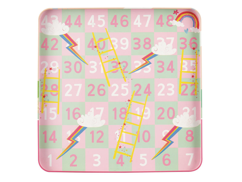 Floss & Rock Spelletjesdoos Regenboog Fee 4-in-1 - 19,5 x 19,5 cm