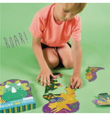 Floss & Rock Puzzel Dino - 12 stukjes - 35 x 18 cm - Multi