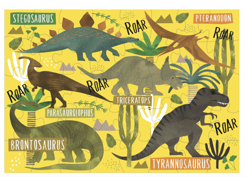 Floss & Rock Dinosaur Puzzle 40 pcs. - 60 x 41 cm