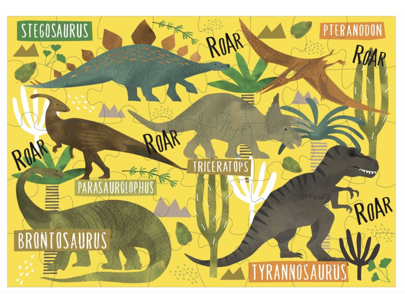 Floss & Rock Dinosaurus Puzzel 40 st. - 60 x 41 cm