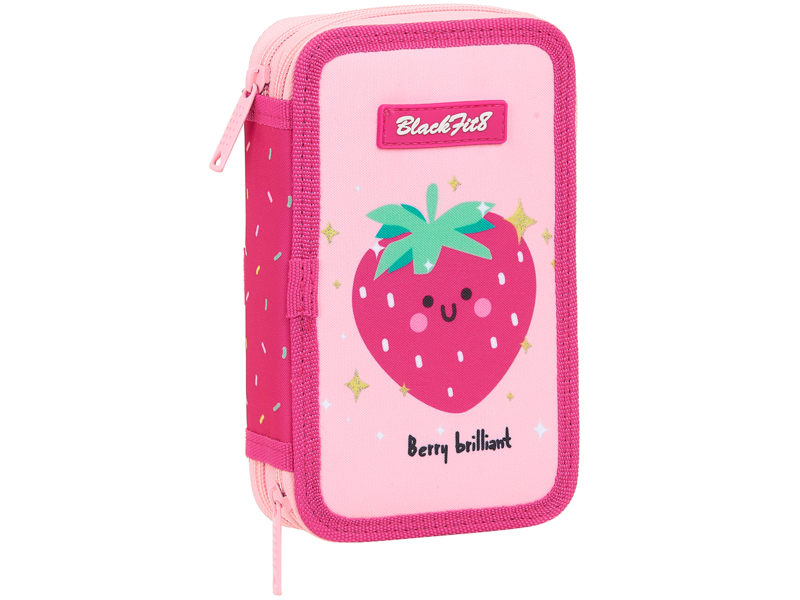 BlackFit8 Filled Pencil Case Strawberry - 19.5 x 12.5 cm - 28 pcs. - Polyester