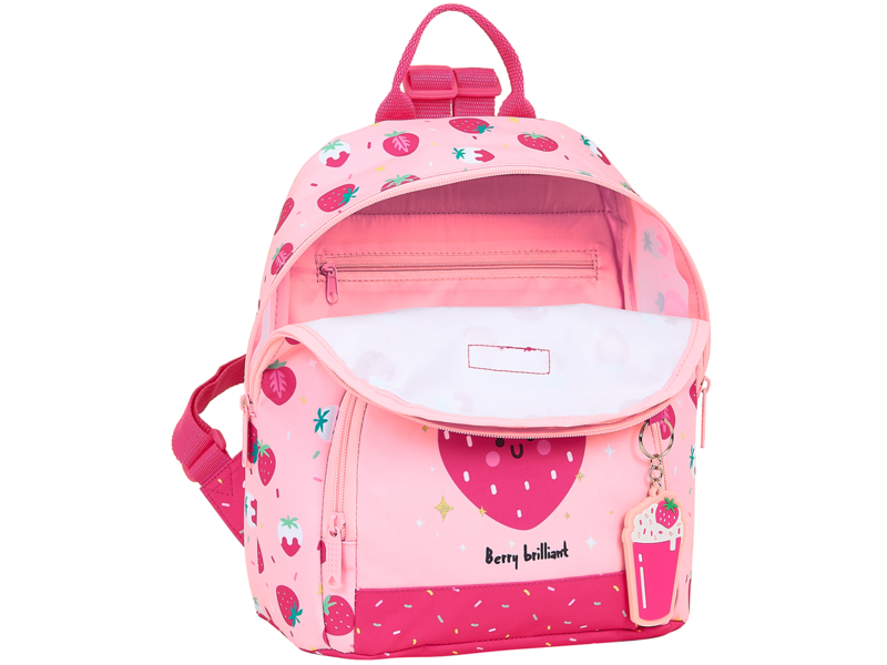 BlackFit8 Sac à dos Enfant Fraise - 28 x 24 x 5 cm - 100% Polyester Recyclé