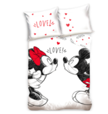 Disney Mickey Mouse Dekbedovertrek Love - Eenpersoons - 140  x 200 cm - Katoen