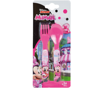 Disney Minnie Mouse Bestek Lepel en Vork - Polypropyleen