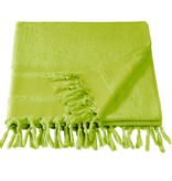 De Witte Lietaer Drap de plage hammam avec pompons Fjara - 100 X 180 cm - vert citron