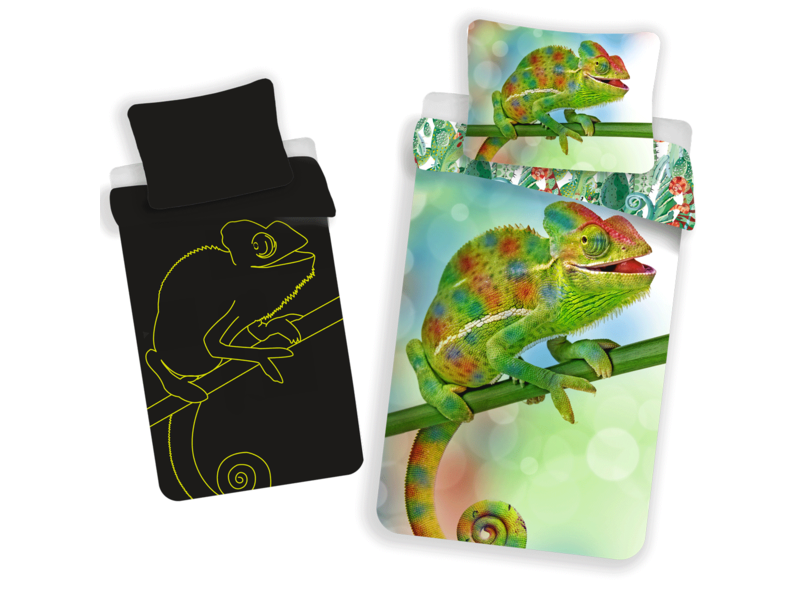 Animal Pictures Bettbezug Chameleon Glow in the Dark - Single - 140 x 200 cm - Baumwolle