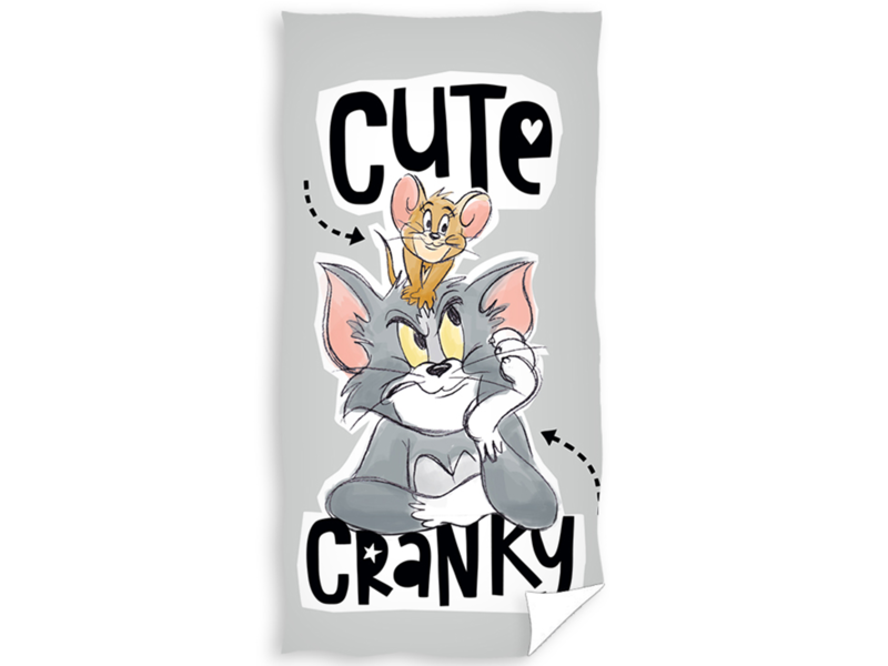 Tom and Jerry Serviette de plage Cute and Cranky - 70 x 140 cm - Coton