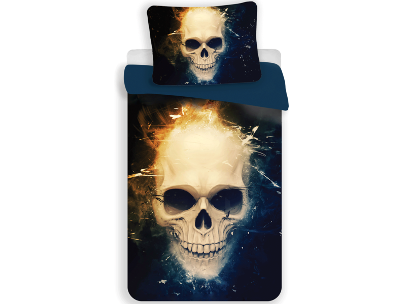 Skull Dekbedovertrek Schedel - Eenpersoons - 140  x 200 / 70 x 90 cm - Polyester