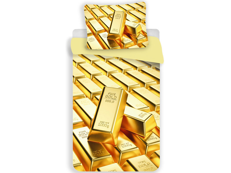 Sweet Home Dekbedovertrek Gold Bars - Eenpersoons - 140  x 200 / 70 x 90 cm - Polyester