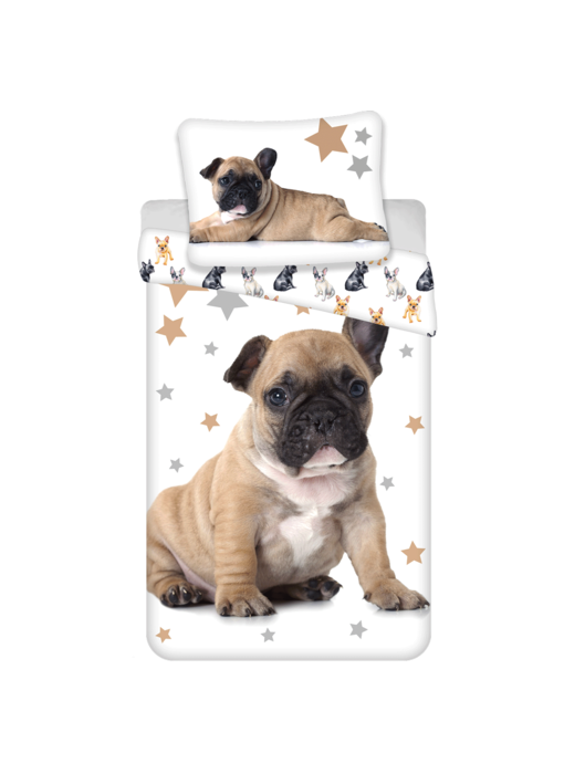 Animal Pictures Dekbedovertrek French Bulldog 140 x 200 Katoen