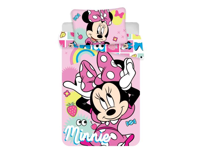 Disney Minnie Mouse BABY Bettbezug Rosa Schleife - 100 x 135 cm - Baumwolle