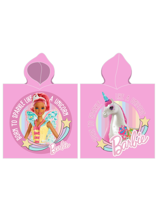 Barbie Poncho Einhorn 55 x 110 cm Baumwolle