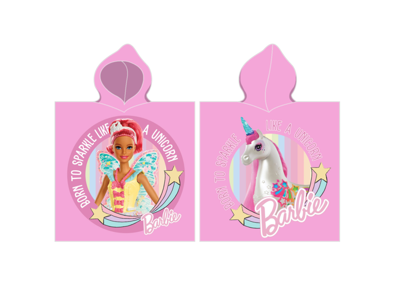 Barbie Poncho Einhorn - 55 x 115 cm - Baumwolle