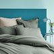 Housse de couette Vert 260 x 240 ZS Coton Lavé