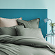 Housse de couette Vert 240 x 220 ZS Coton Lavé