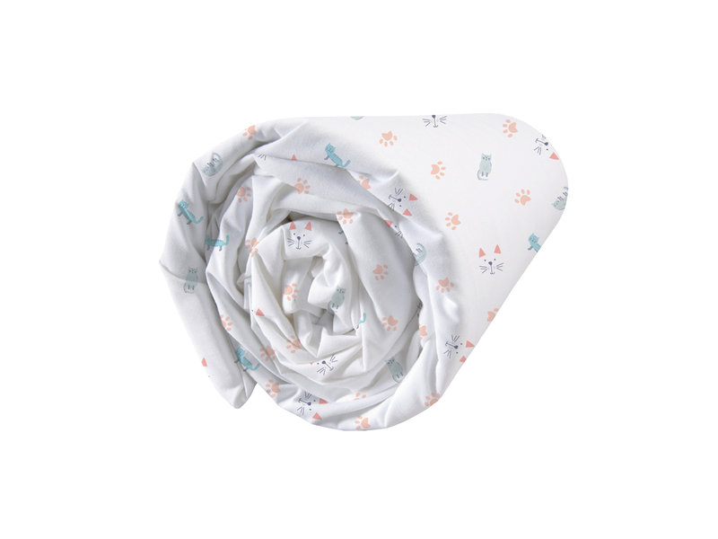 Matt & Rose Drap housse Miaou - Simple - 90 x 200 cm - Coton