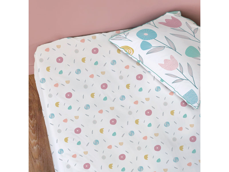 Matt & Rose Fitted sheet Florescense - Single - 90 x 200 cm - Cotton