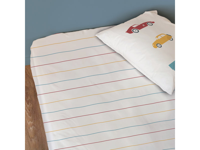 Matt & Rose Fitted sheet Autopia - Single - 90 x 200 cm - Cotton