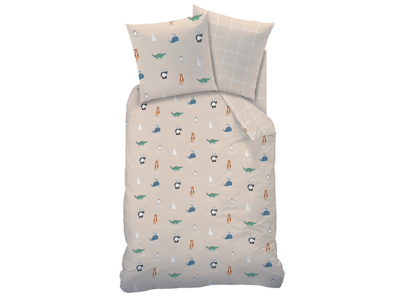 Matt & Rose Duvet cover Animaux du Monde - Single - 140 x 200 cm - Cotton