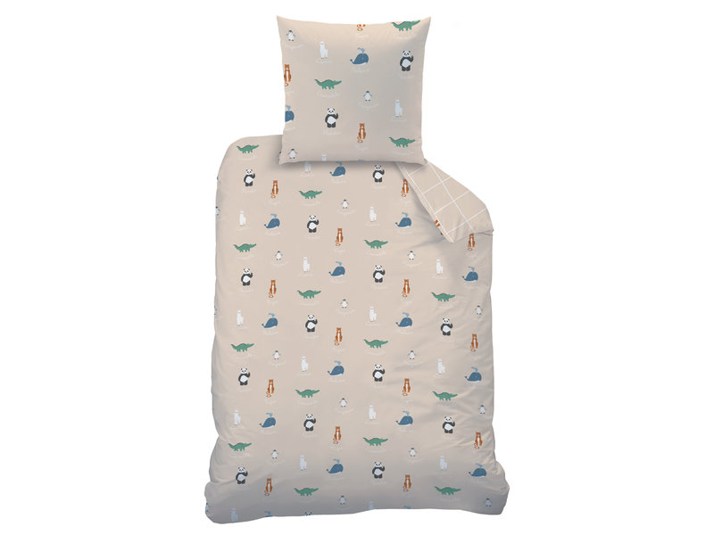 Matt & Rose Duvet cover Animaux du Monde - Single - 140 x 200 cm - Cotton