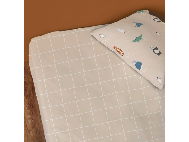 Matt & Rose Fitted sheet Animaux du Monde - Single - 90 x 200 cm - Cotton