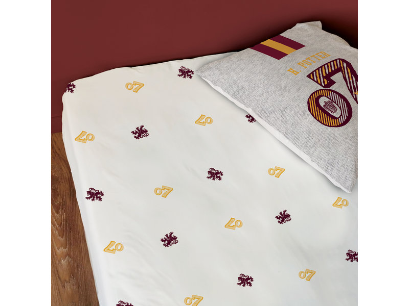 Harry Potter Drap housse Team Gryffondor - Simple - 90 x 200 cm - Coton