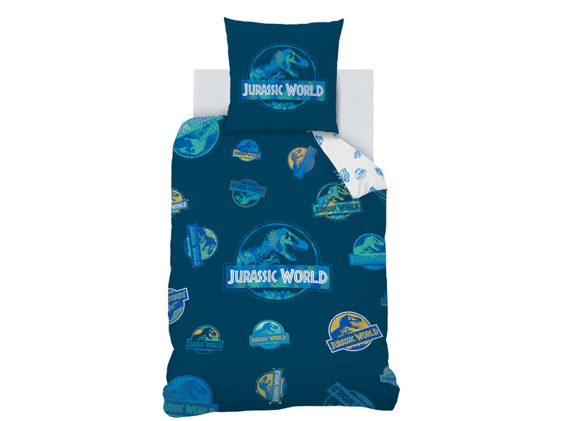 Jurassic World Dekbedovertrek Badges - Eenpersoons - 140  x 200 cm - Katoen