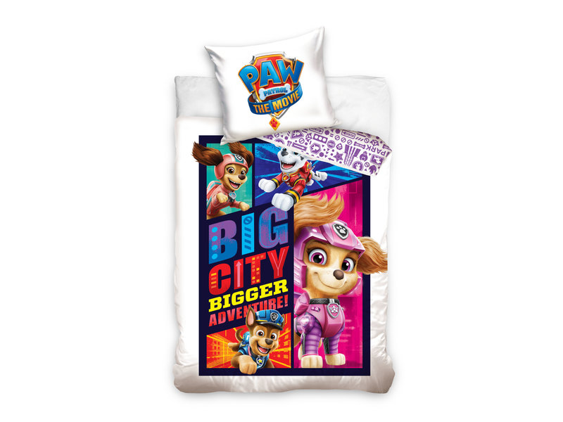 PAW Patrol Bettbezug Big City - Single - 140 x 200 cm + 65 x 65 cm - Baumwolle