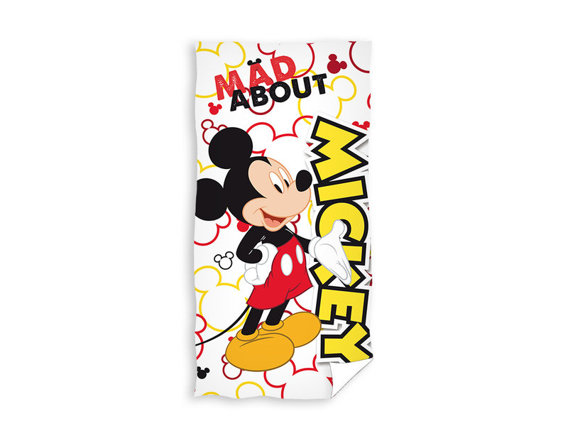 Disney Mickey Mouse Drap de plage Mad About - 70 x 140 cm - Coton