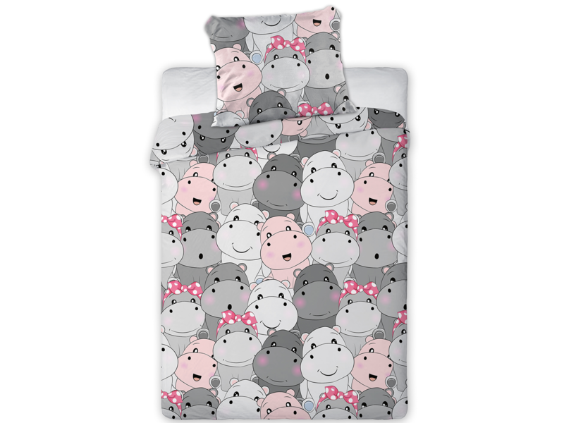 Animal Pictures BABY Housse de couette Hippo Smile - 100 x 135 cm - Coton