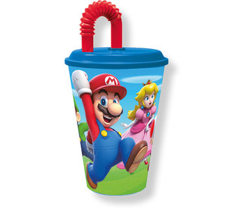 Super Mario Beker met rietje 430 ml