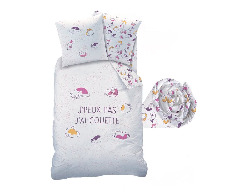 Matt & Rose Housse de couette + Drap housse Chadodo - Simple - 140 x 200 + 90 x 200 - Coton