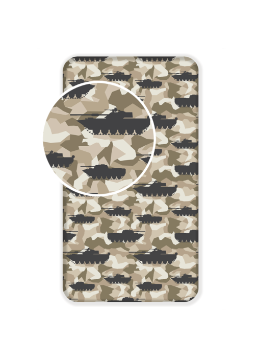 Tank Fitted sheet Camouflage 90 x 200 cm Cotton