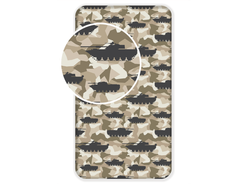 Tank Fitted sheet Camouflage - Single - 90 x 200 cm - Cotton