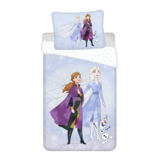 Disney Frozen Dekbedovertrek Sisters en Olaf - Eenpersoons -140 x 200 cm - Katoen