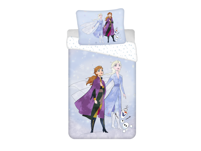 Disney Frozen Housse de couette Sisters and Olaf - Simple -140 x 200 cm - Coton